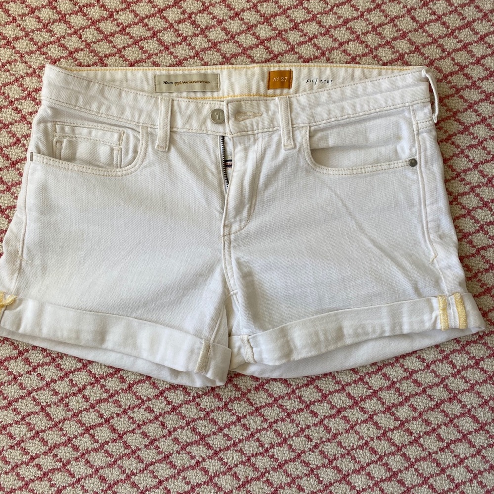 Anthropologie Pilcro White Jean Shorts 27